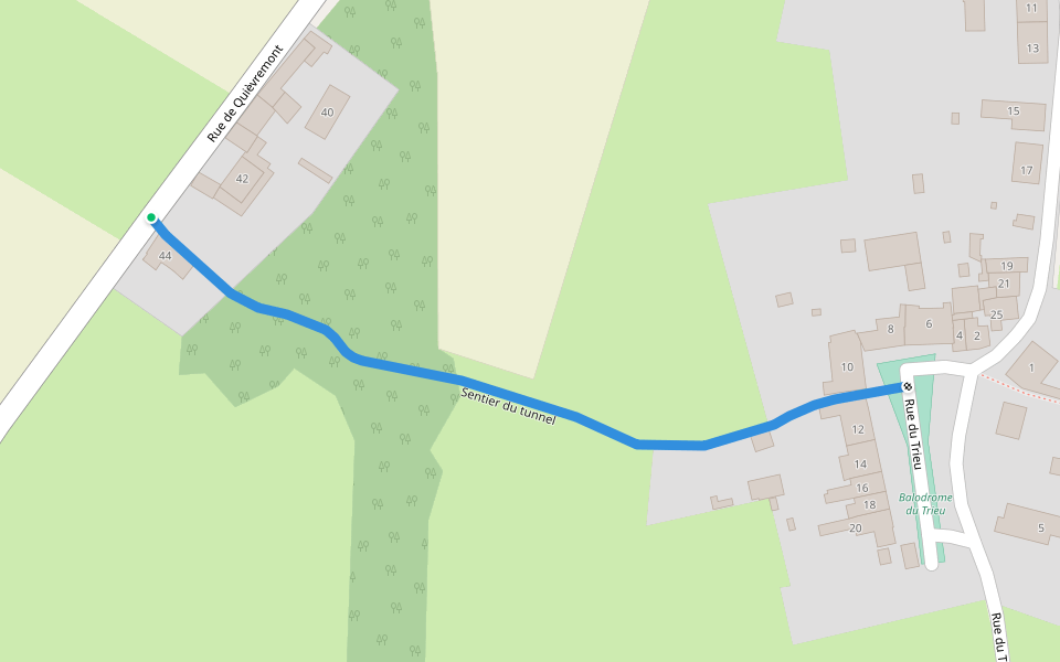 Sentier du tunnel walking route map in Chièvres