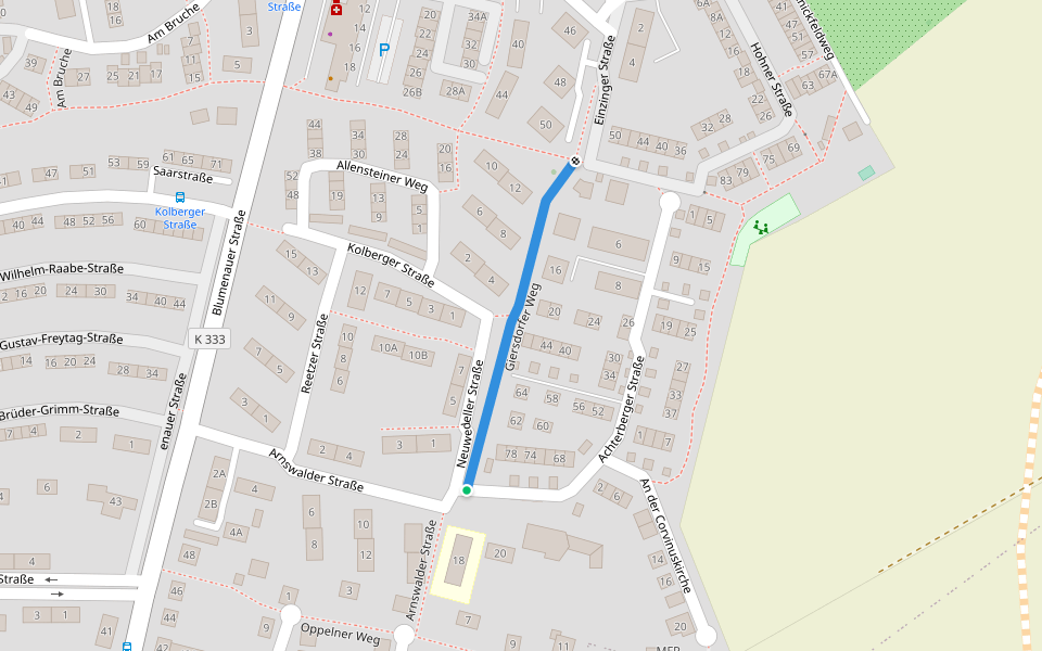Giersdorfer Weg walking route map in Wunstorf
