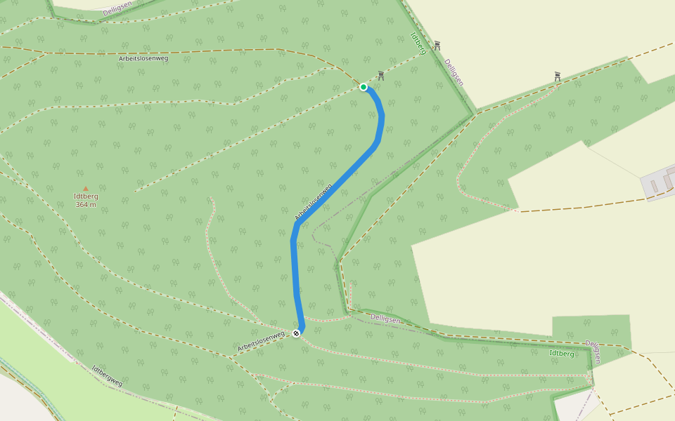Arbeitslosenweg walking route map in Grünenplan