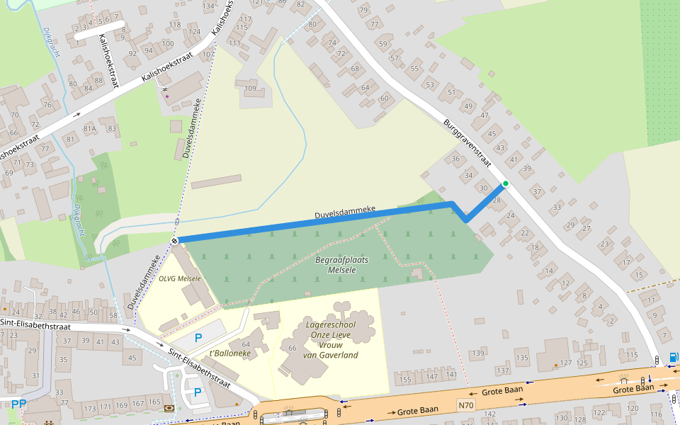 Duvelsdammeke walking route map in Beveren