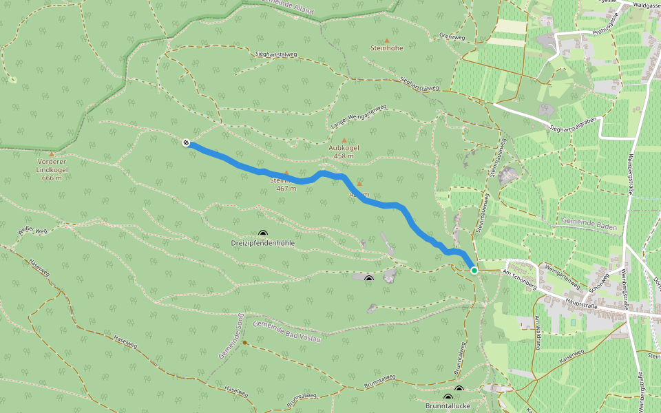 Steinhöhweg walking route map in Sooß
