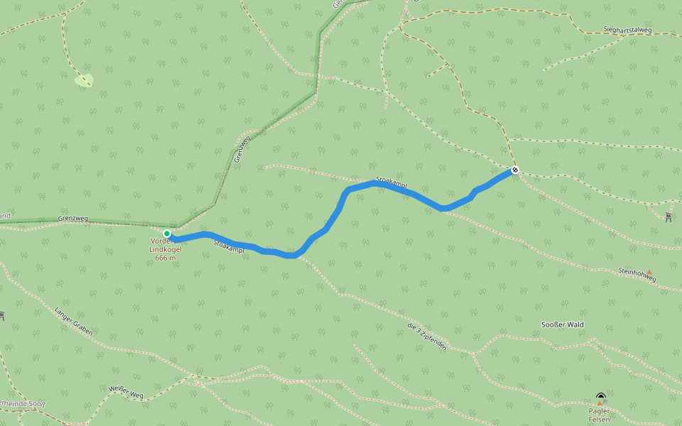 Stoakampl walking route map in Sooß
