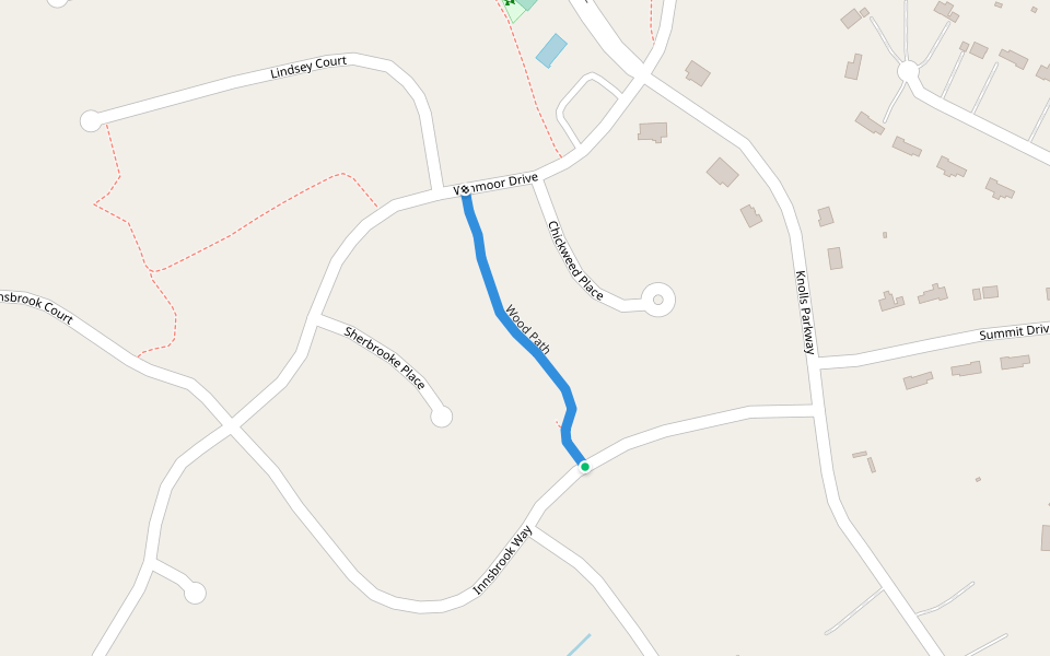 Wood Path walking route map in Ijamsville