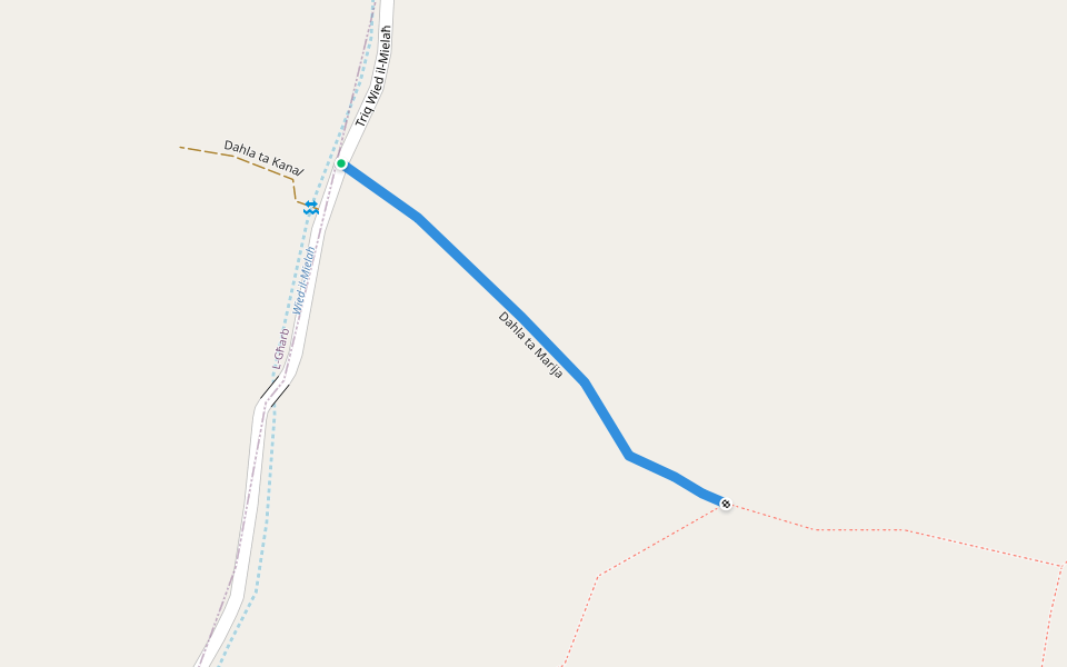 Dahla ta Marija walking route map in L-Għasri