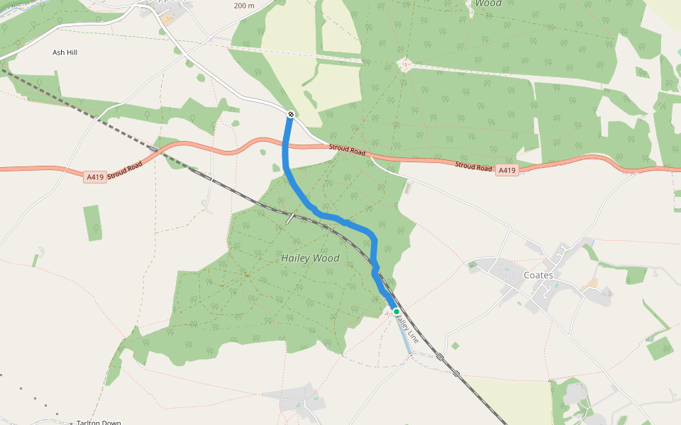 Macmillan Way walking route map in Coates
