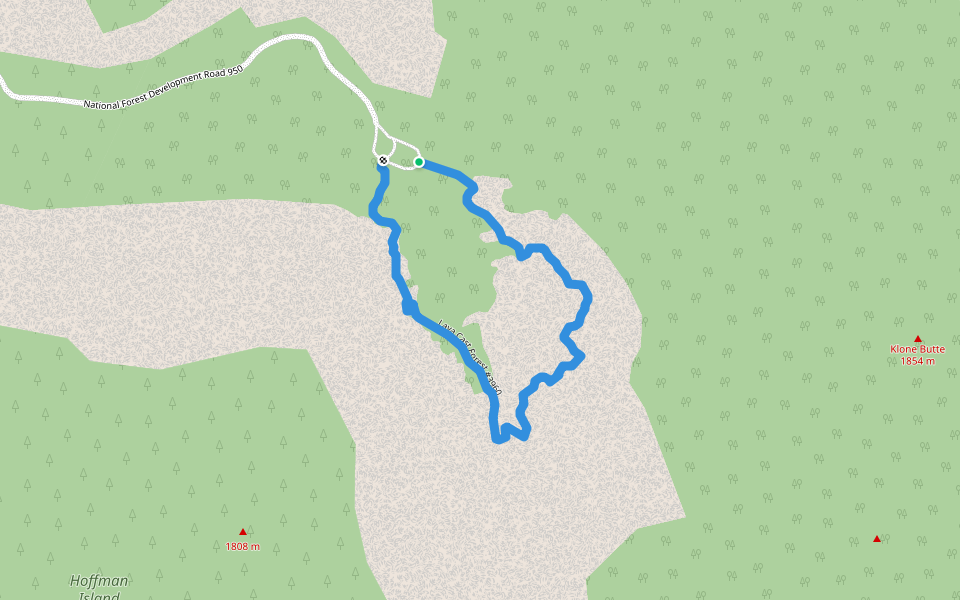Lava Cast Forest #3960 walking route map in La Pine