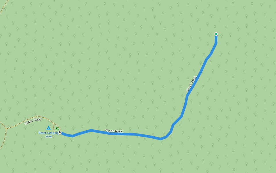 Grant Track walking route map in Wongungarra