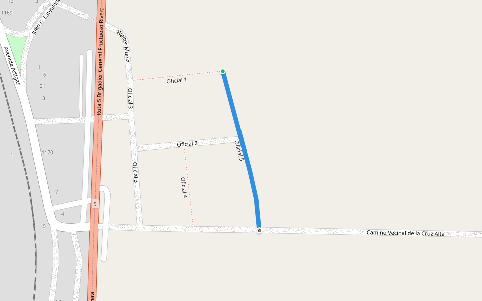 Oficial 5 walking route map in Cerro Chato