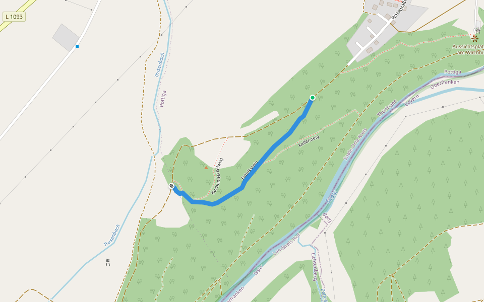Fabriksteig walking route map in Rosenthal am Rennsteig