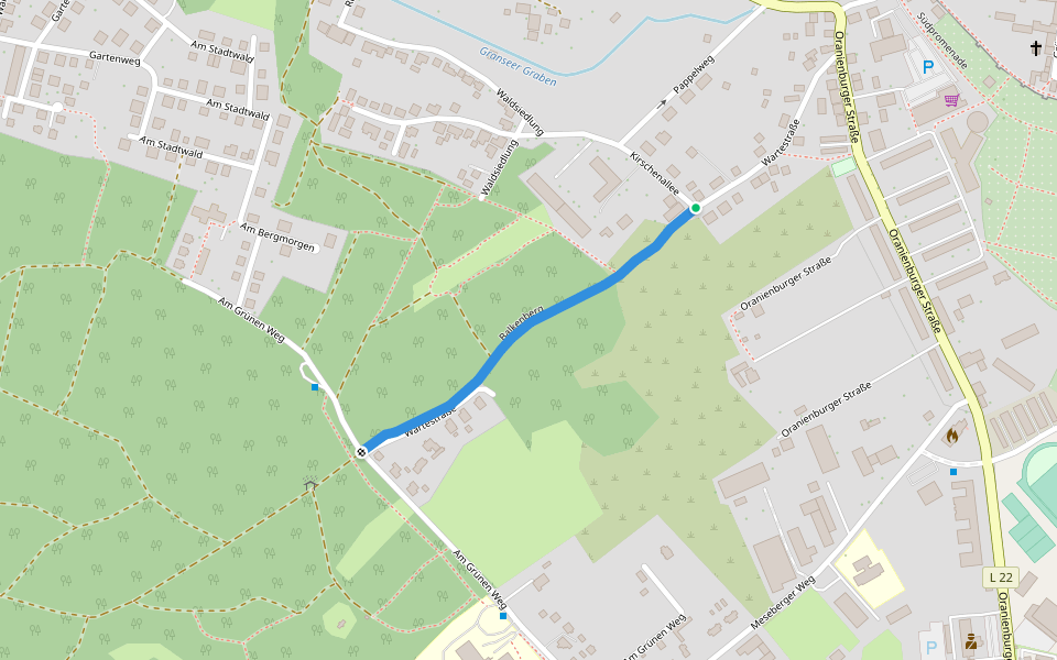 Balkenberg walking route map in Gransee