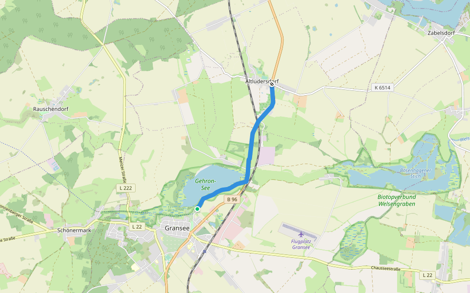 Königin-Luise Radweg walking route map in Gransee