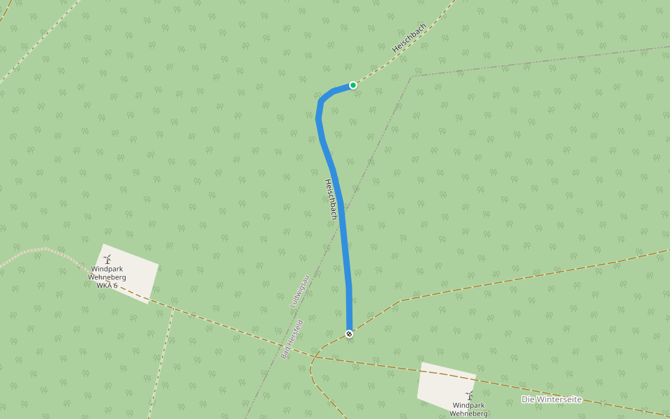 Heischbach walking route map in Ludwigsau