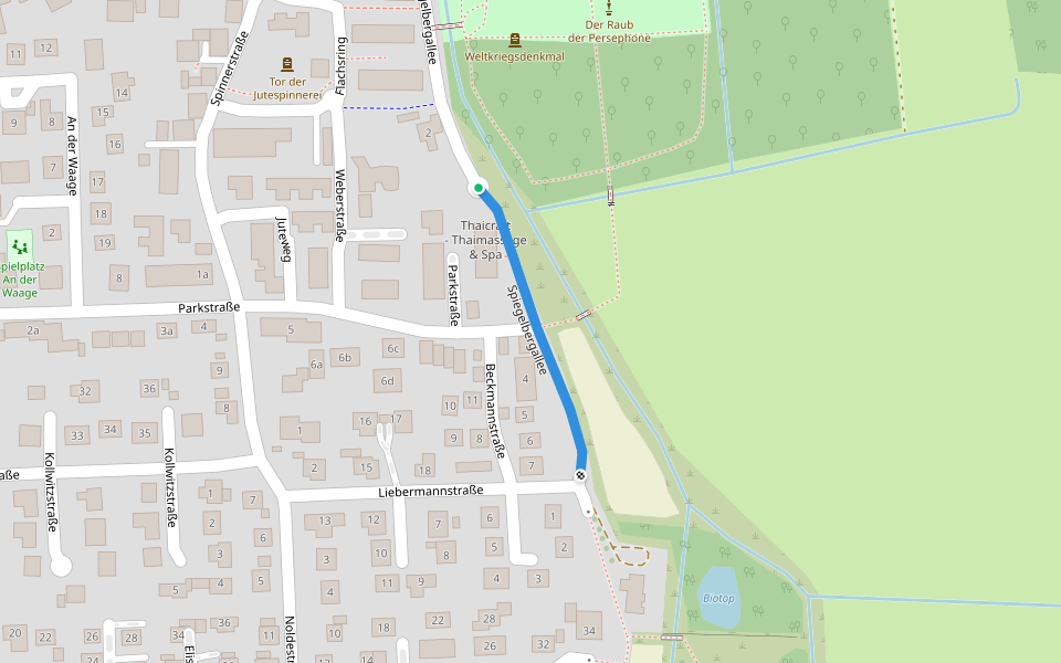 Spiegelbergallee walking route map in Vechelde