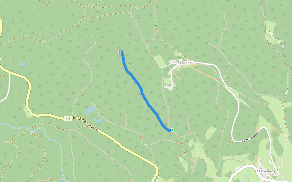 Chemin de Creuse-Vost walking route map in Anost