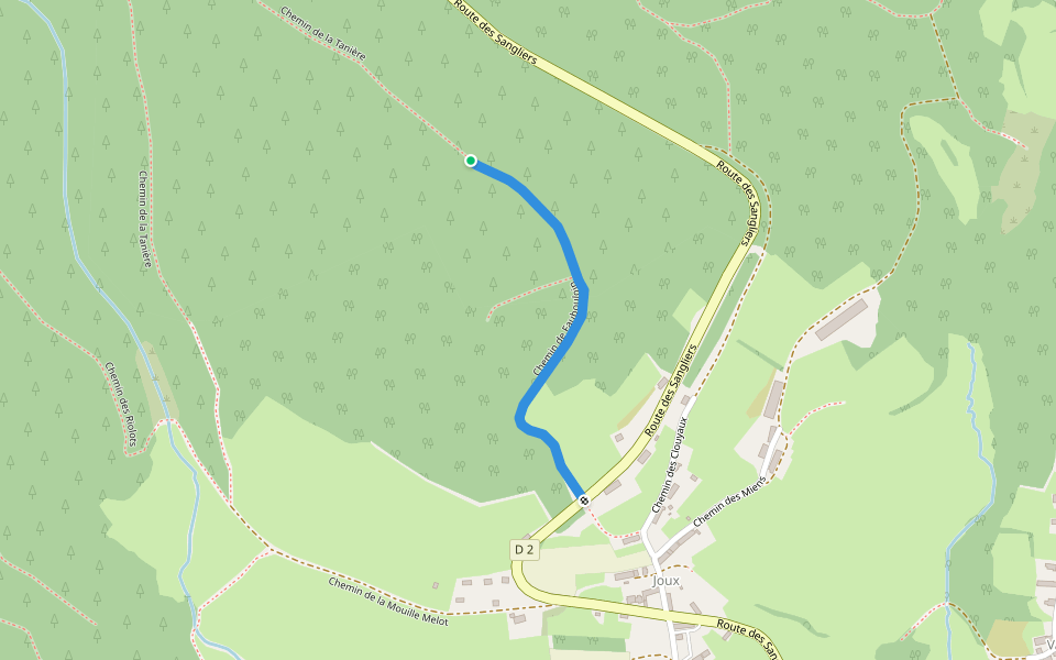 Chemin de Faubouloin walking route map in Anost