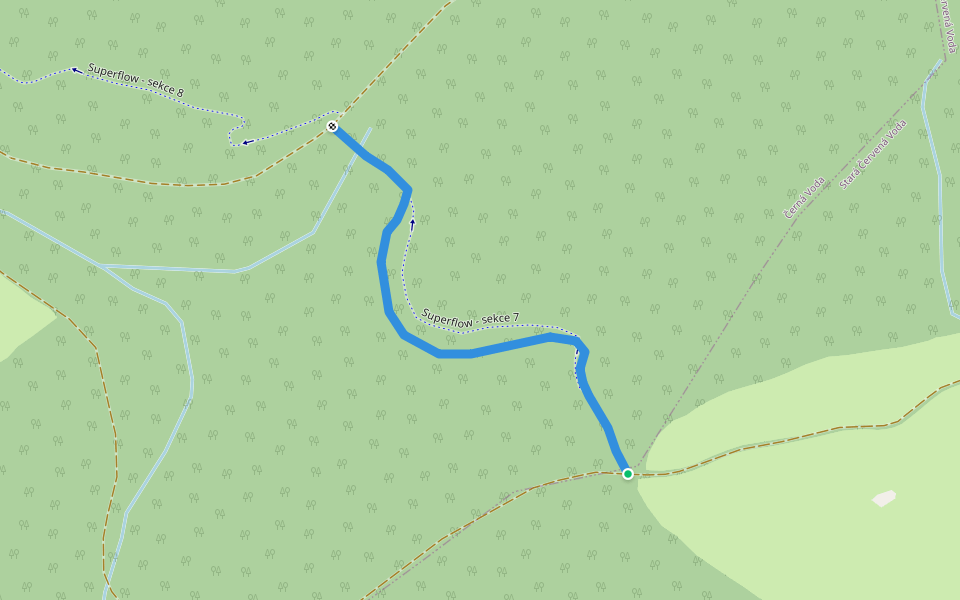 Superflow - sekce 7 walking route map in Stará Červená Voda