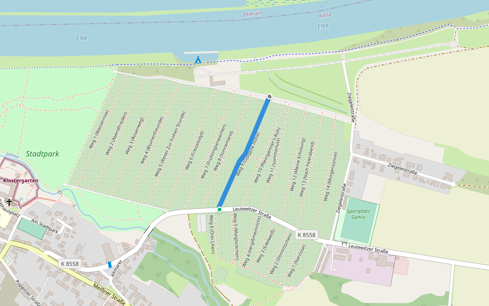 Weg 9 (Goldene Höhe) walking route map in Riesa