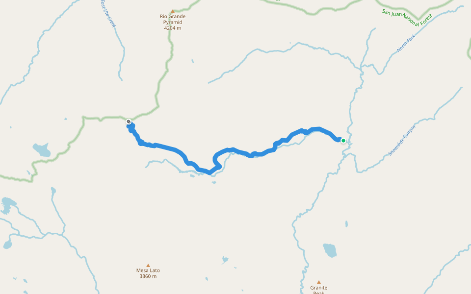 Rincon la Osa Trail (525) walking route map in Chimney Rock