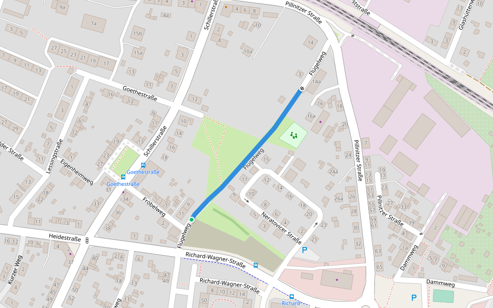 Flügelweg walking route map in Radeberg