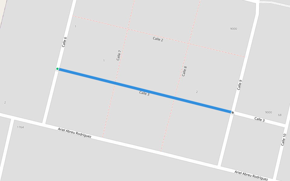 Calle 3 walking route map in Colonia Rossell y Rius