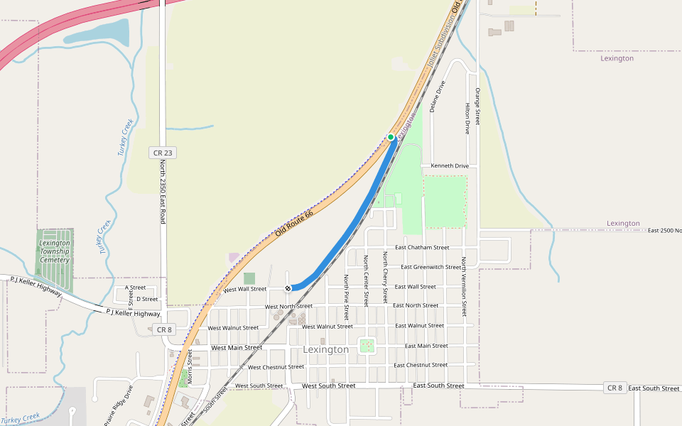 Memory Lane walking route map in Lexington