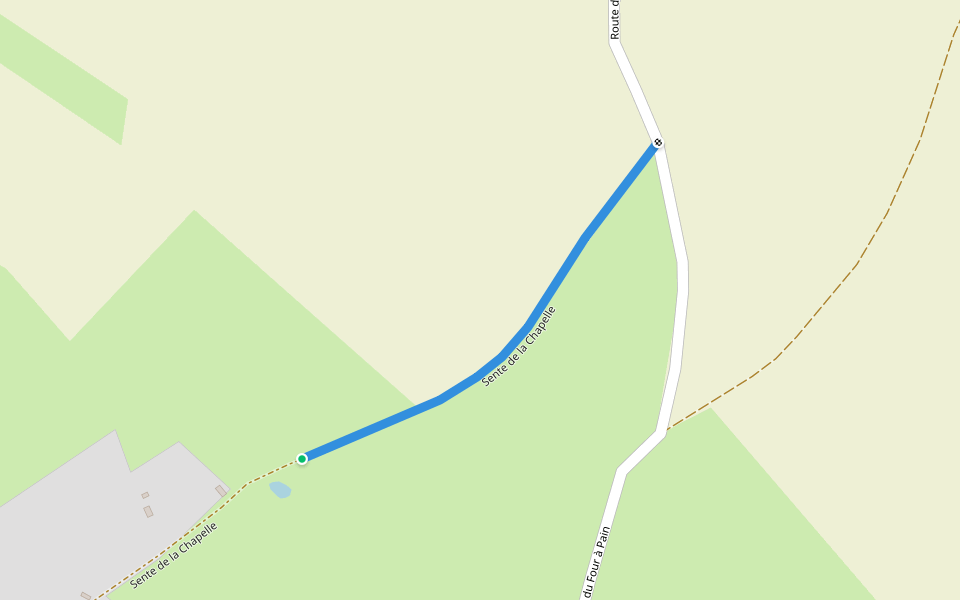 Sente de la Chapelle walking route map in Buchy