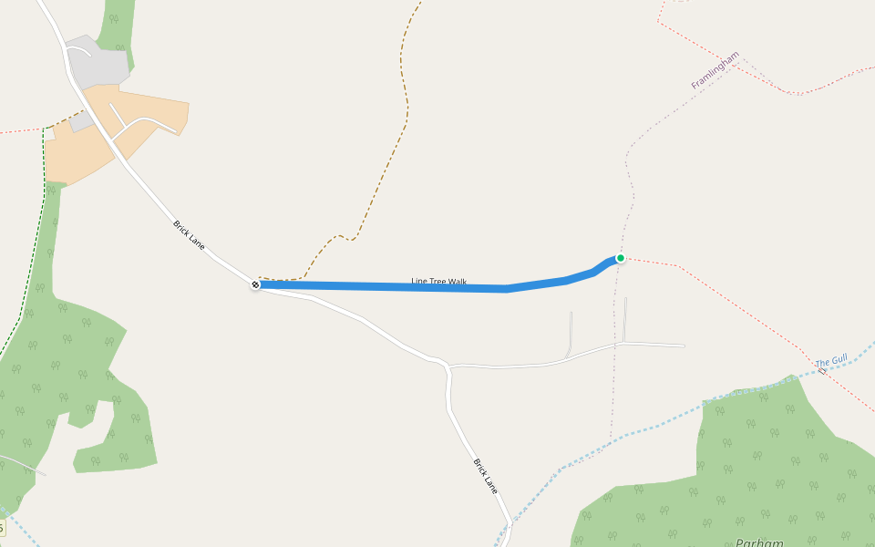Line Tree Walk walking route map in Parham
