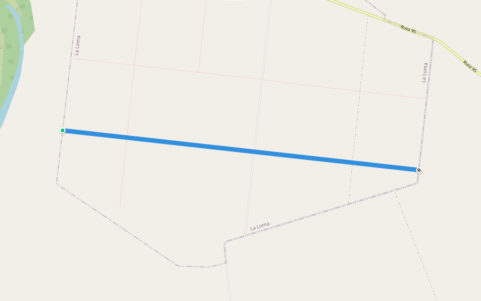 Calle 5 walking route map in La Loma