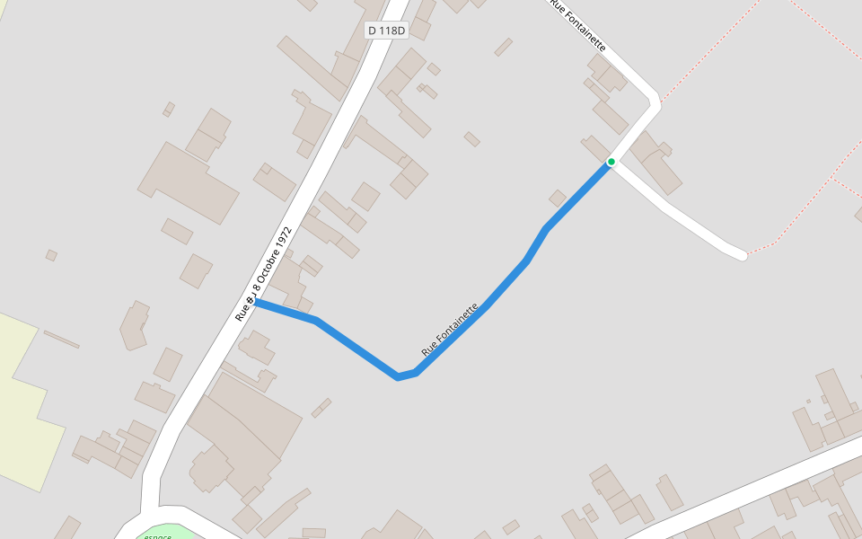 Rue Fontainette walking route map in Walincourt-Selvigny