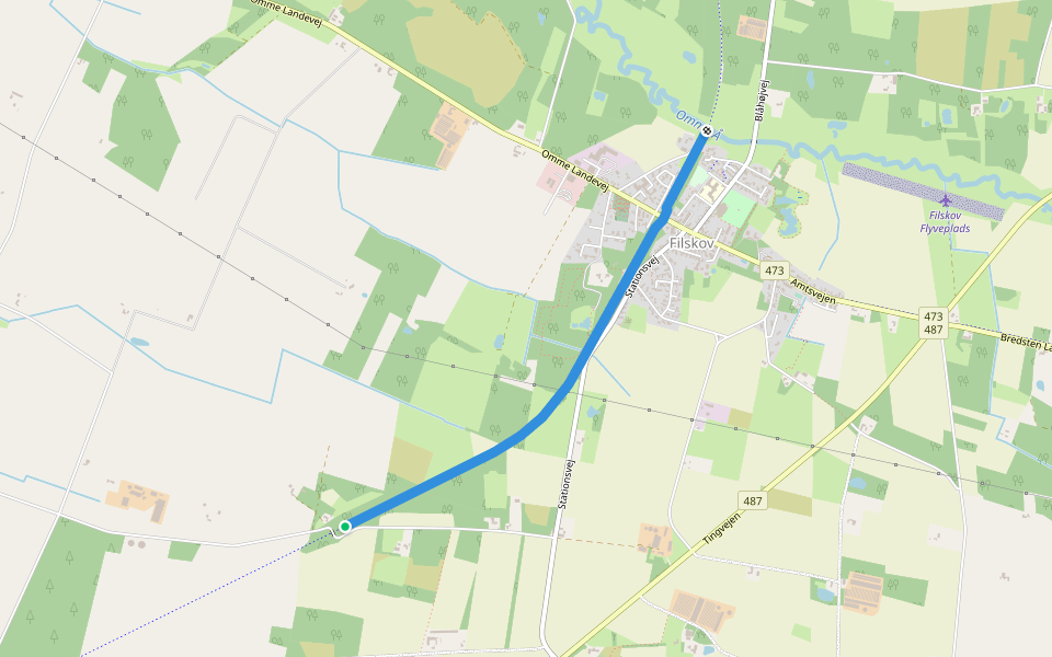 Den Skæve Bane walking route map in Grindsted