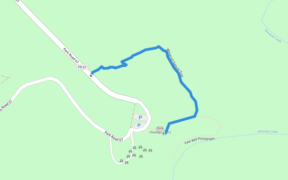 Windmill Nature Trail walking route map in Comstock