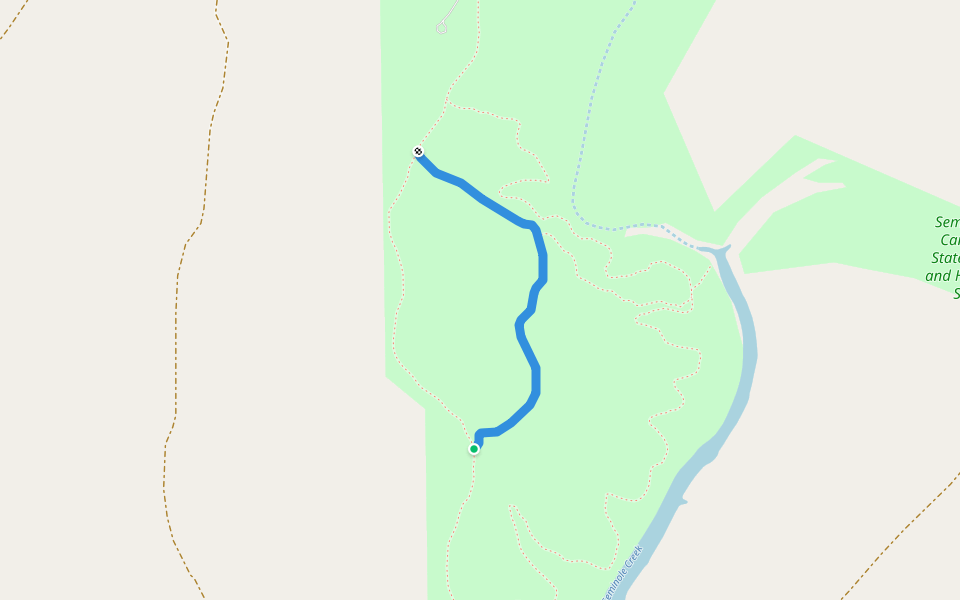 Middle Fork Trail walking route map in Comstock