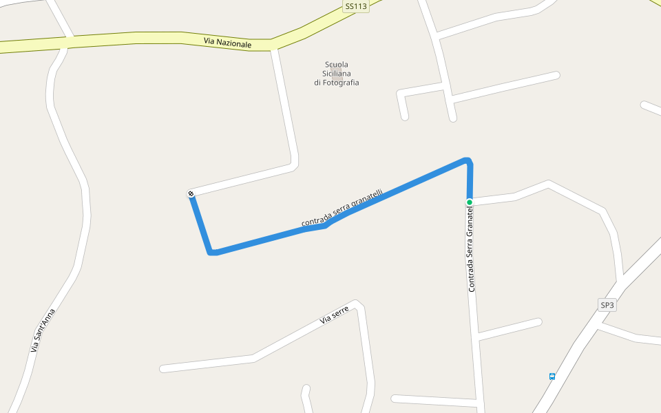 contrada serra granatelli walking route map in Carini