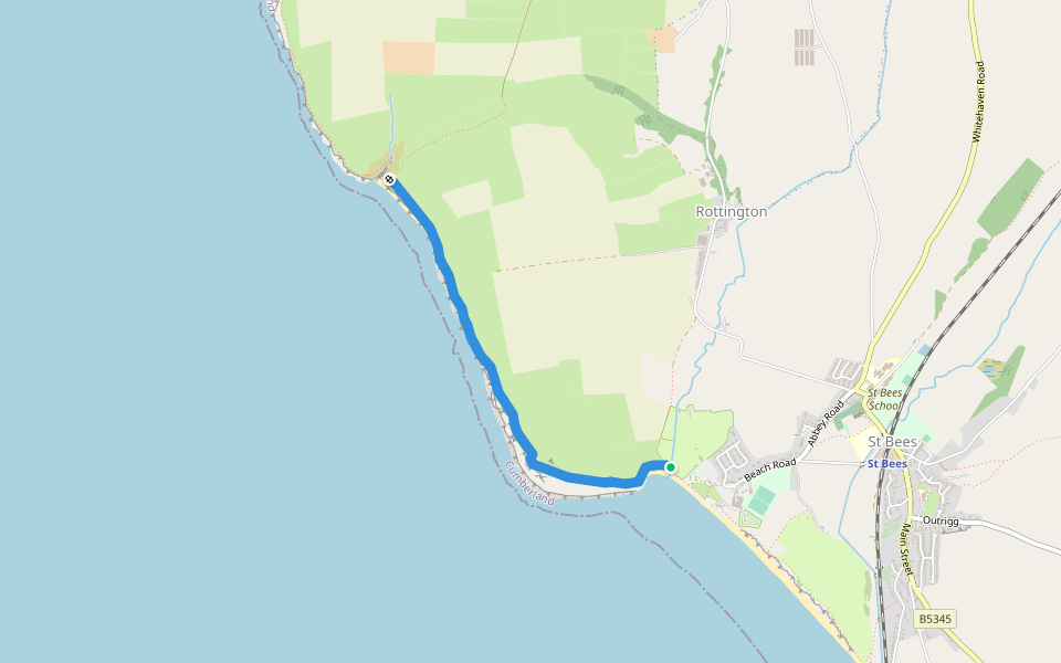 Coast to Coast Trail walking route map in Saint Bees