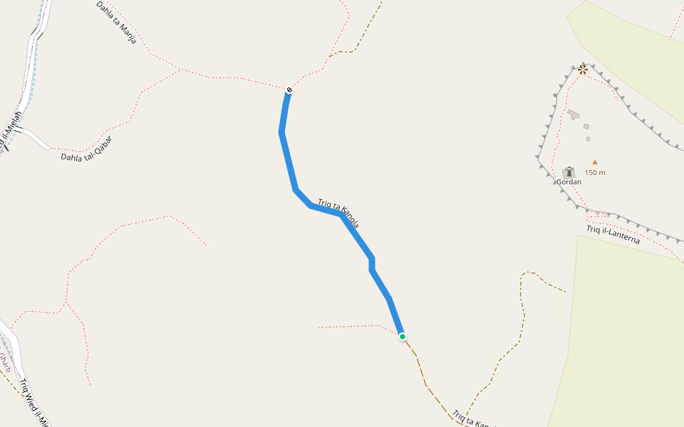 Triq ta Kangla walking route map in L-Għasri