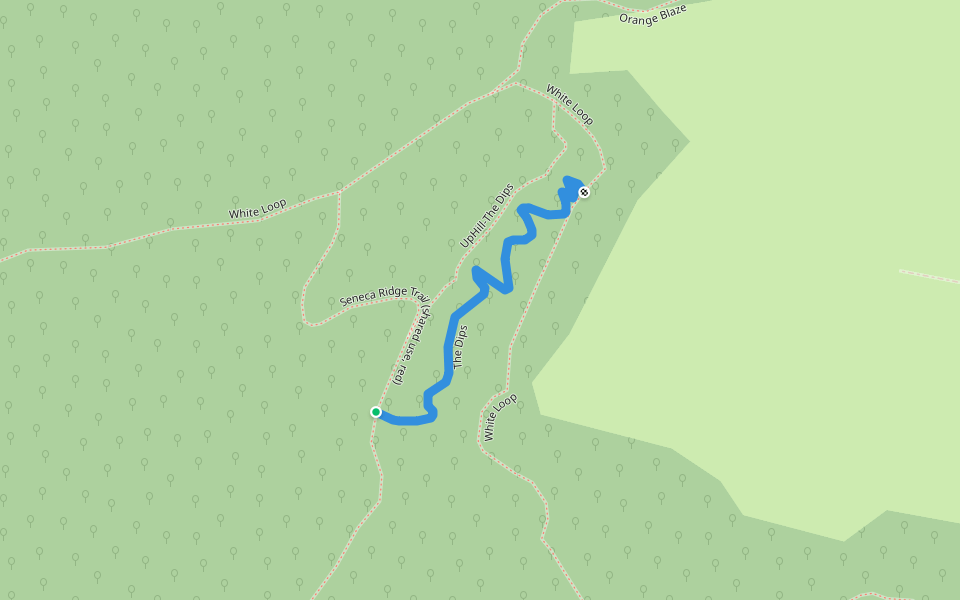 The Dips walking route map in Germantown