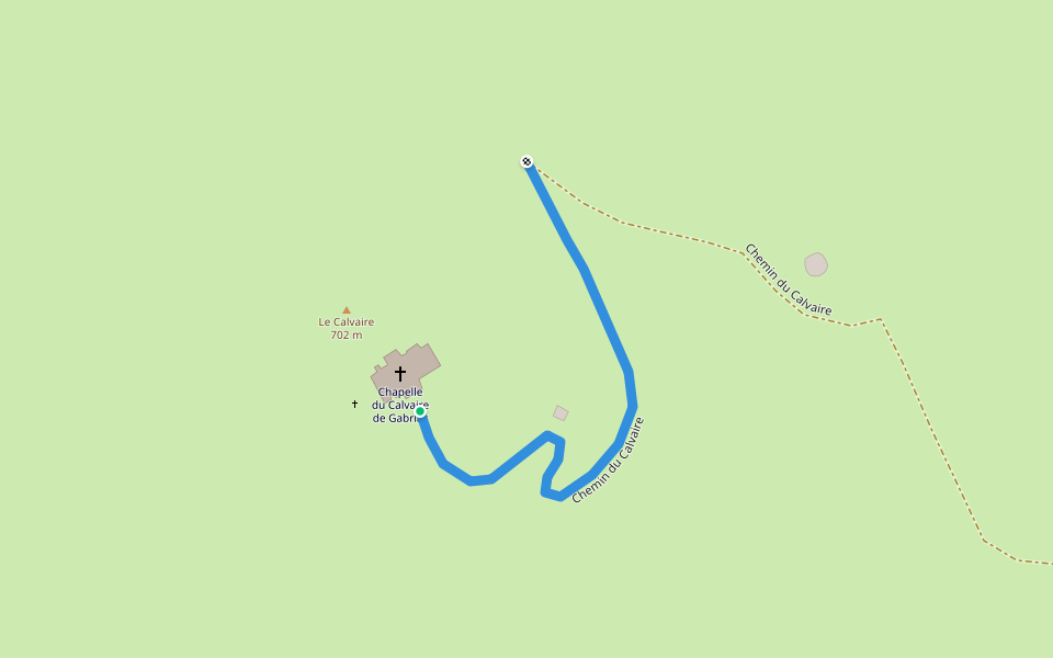 Chemin du Calvaire walking route map in Gabriac
