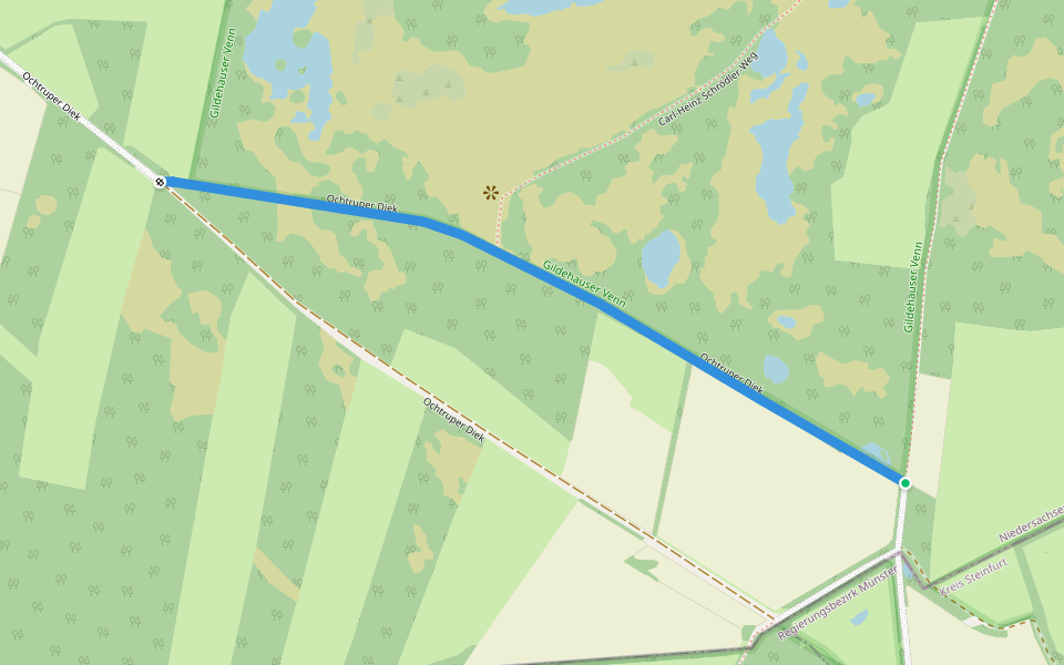 Ochtruper Diek walking route map in Bad Bentheim