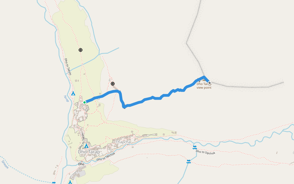 way to Dho Tarap view point walking route map in Dho
