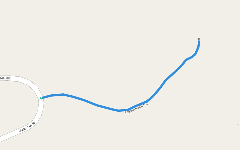 Ladderantanki Trail walking route map in Puerto Rico