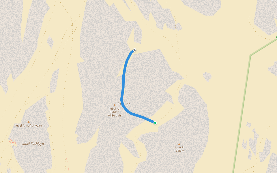 Siq Barrah walking route map in Aqaba