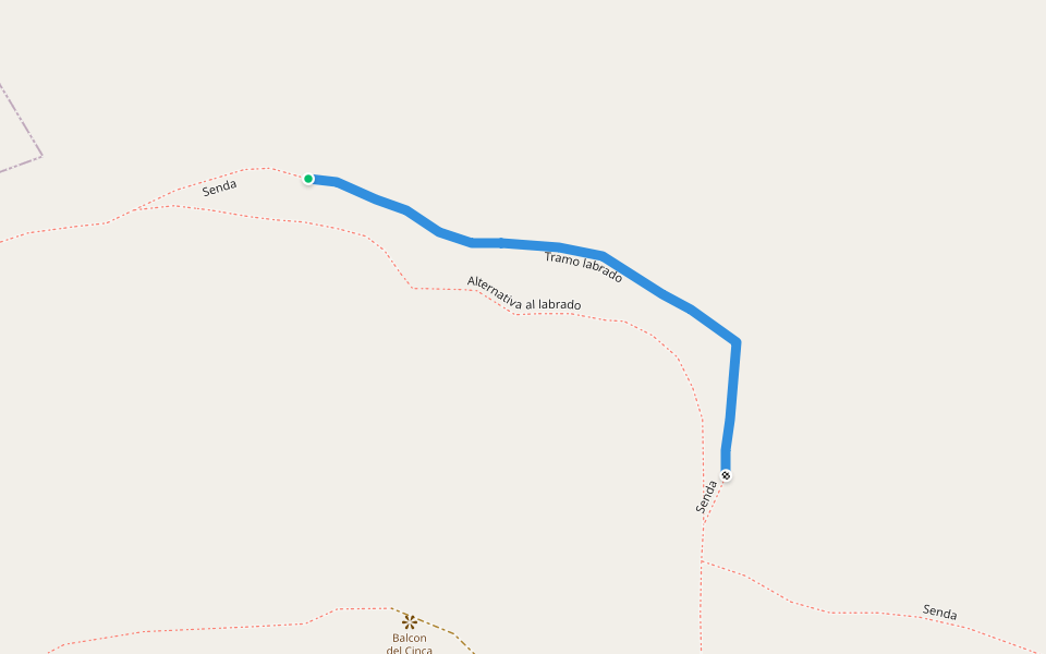 Tramo labrado walking route map in Fonz
