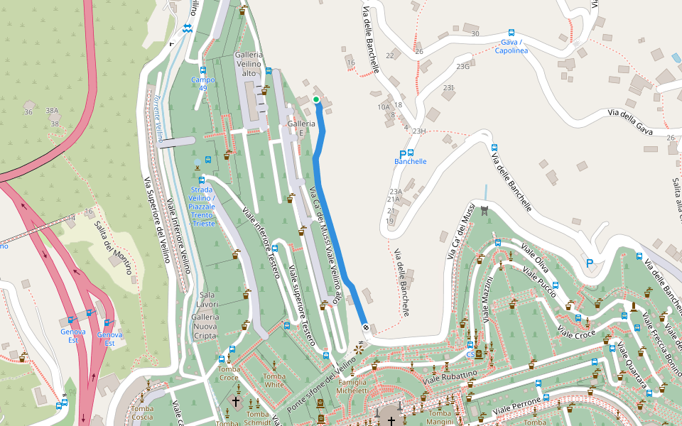 Via Cai Map Via Ca' dei Mussi in Liguria | Walking Map