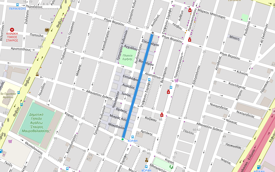 Λευκάδας walking route map in Egaleo