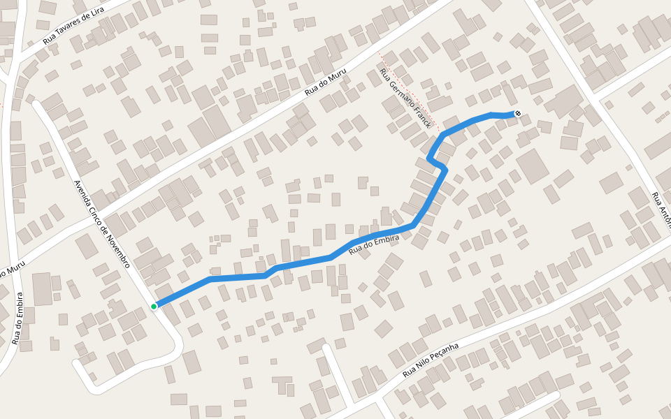 Rua do Embira walking route map in Cruzeiro do Sul