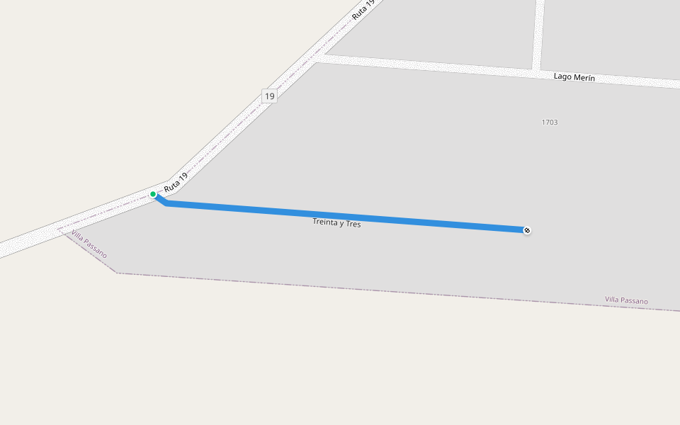 Treinta y Tres walking route map in Santa Clara De Olimar