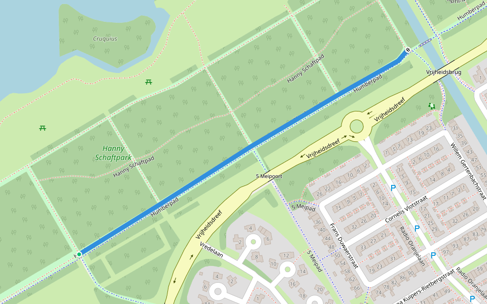 Humberpad walking route map in Almere