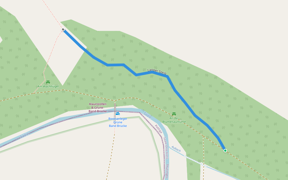 Langer Steig walking route map in Rosenthal am Rennsteig