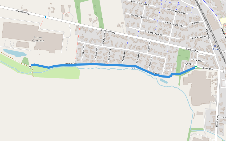 Actonastien walking route map in Holstebro