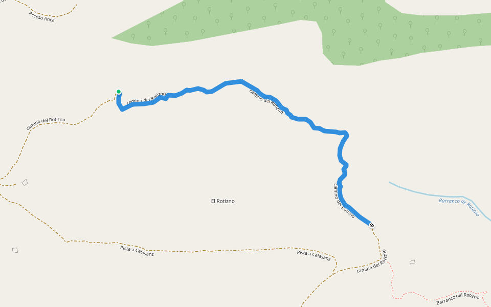 camino del Rotizno walking route map in Calasanz